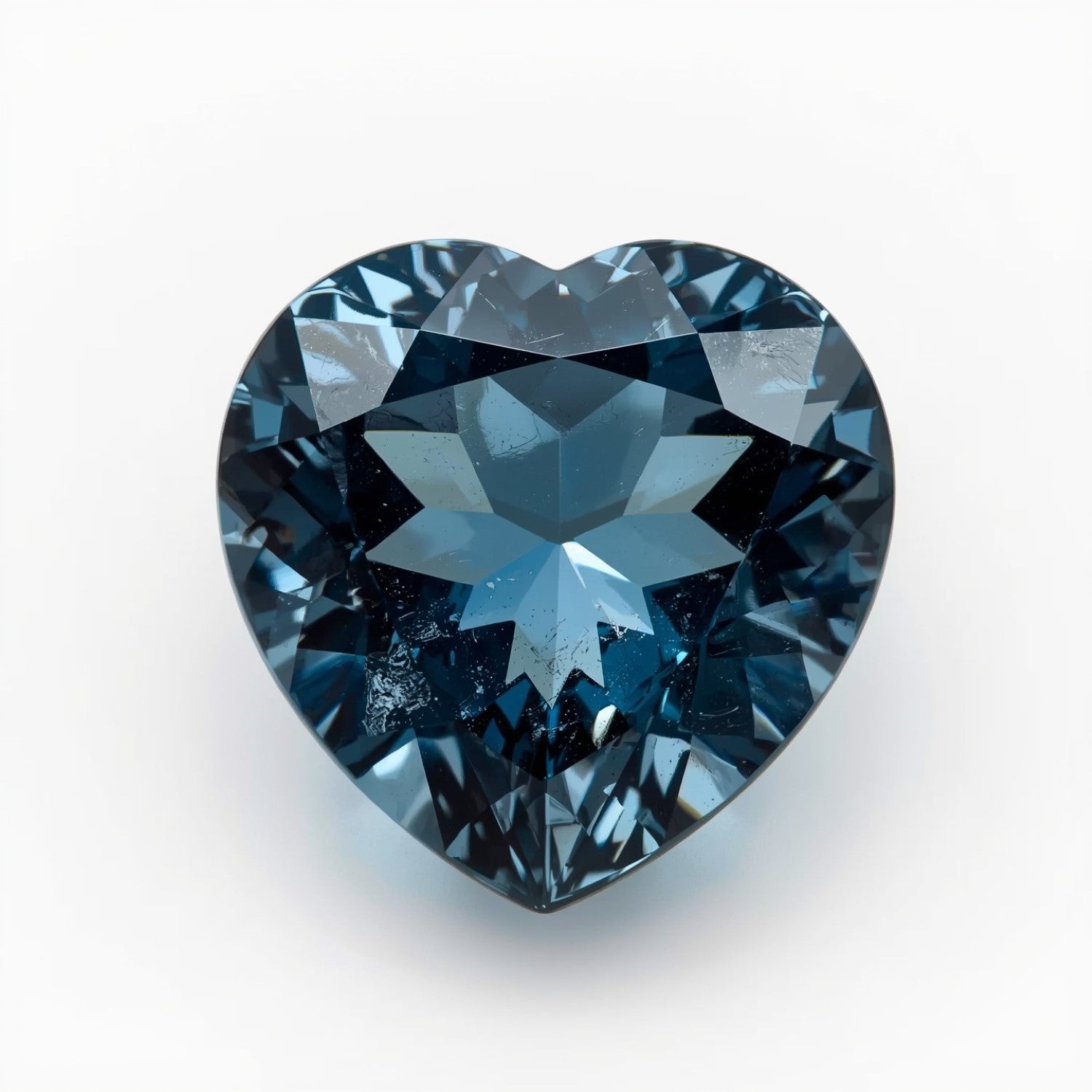 Swiss Blue Topaz 1PC Chunky 14x14 MM Heart Faceted Blue Genuine Semi Precious Loose Gems