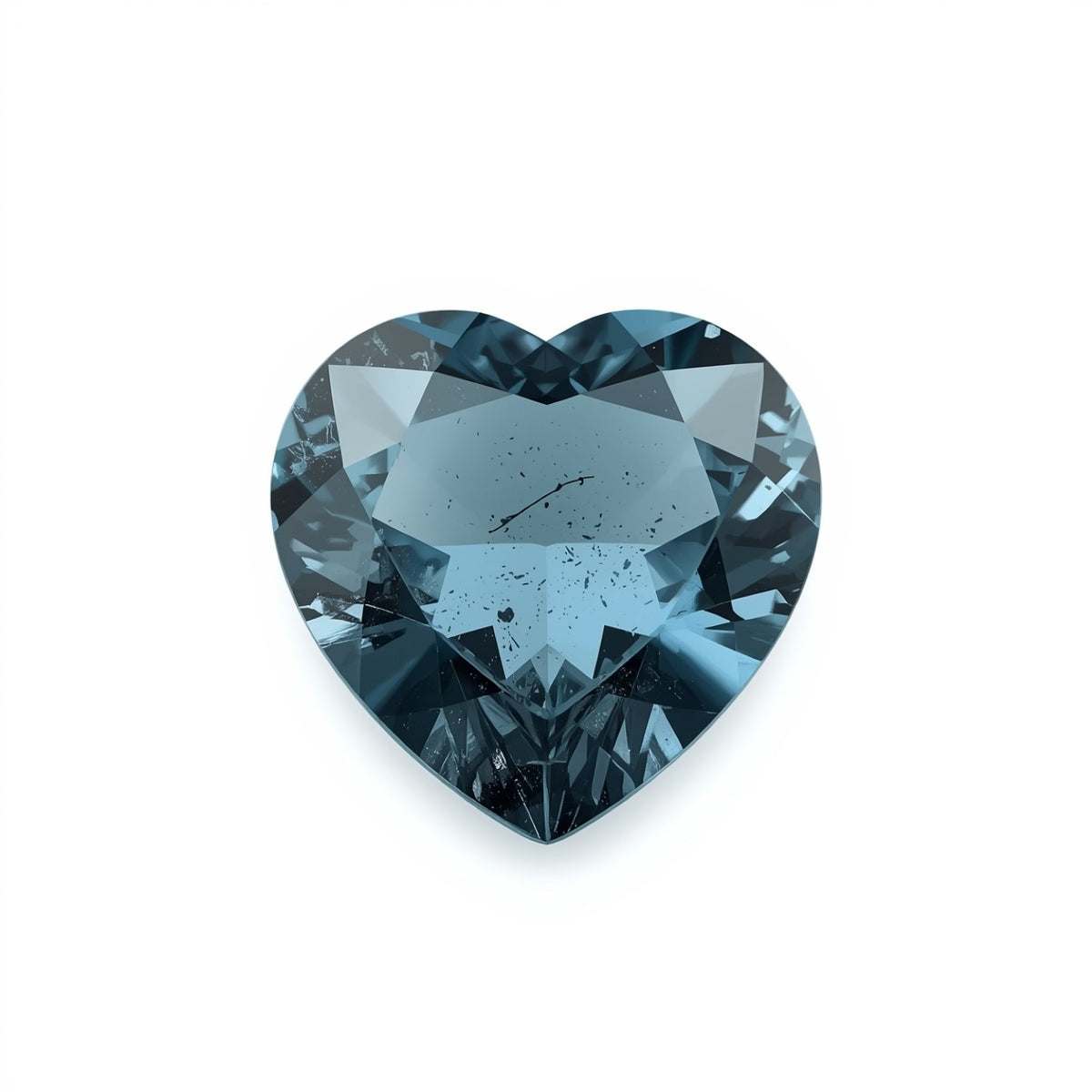 Swiss Blue Topaz 1PC Small 8x8 MM Heart Faceted Blue Luster Semi Precious Loose Gemstones