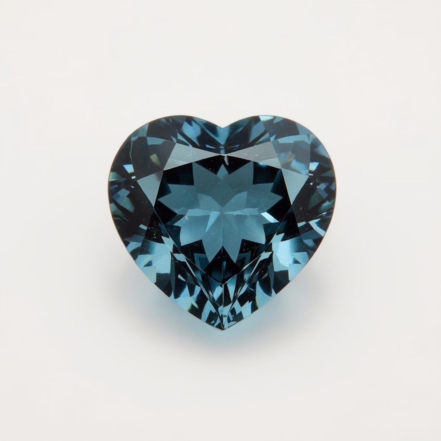 Swiss Blue Topaz 1PC Small 8x8 MM Heart Faceted Blue Luster Semi Precious Loose Gemstones