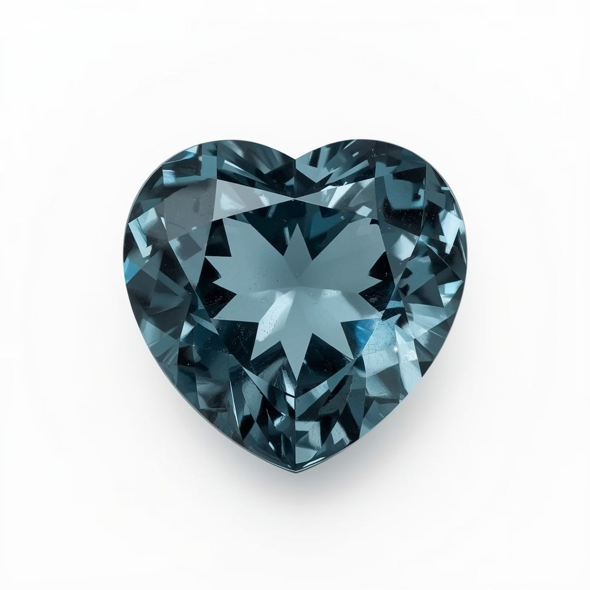Swiss Blue Topaz 1PC Medium 9x9 MM Heart Faceted Blue Lustrous Semi Precious Gems