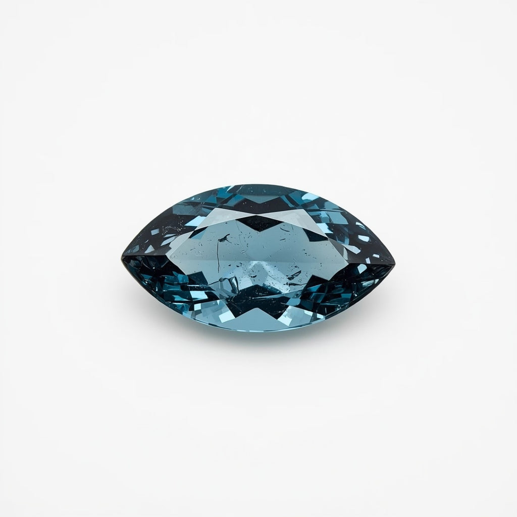 Swiss Blue Topaz 1PC Tiny 4x8 MM Marquise Faceted Blue Fiery Semi Precious Loose Gemstone