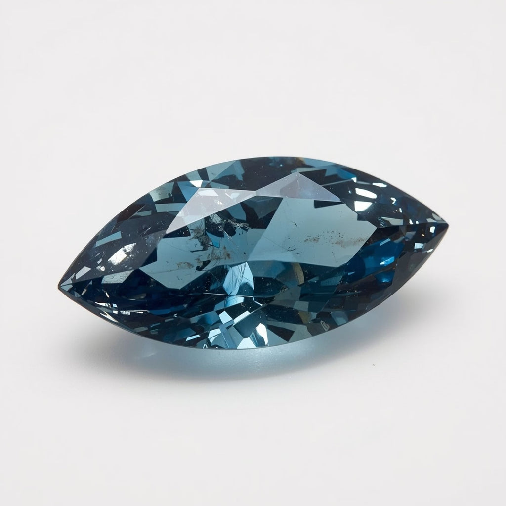 Swiss Blue Topaz 1PC Tiny 4x8 MM Marquise Faceted Blue Fiery Semi Precious Loose Gemstone