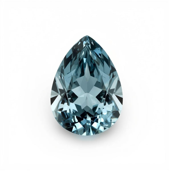 Schweizer Blautopas, 1 Stück, klein, 7 x 9 mm, birnenförmig, facettiert, blau, glänzend, Halbedelstein, loser Edelstein