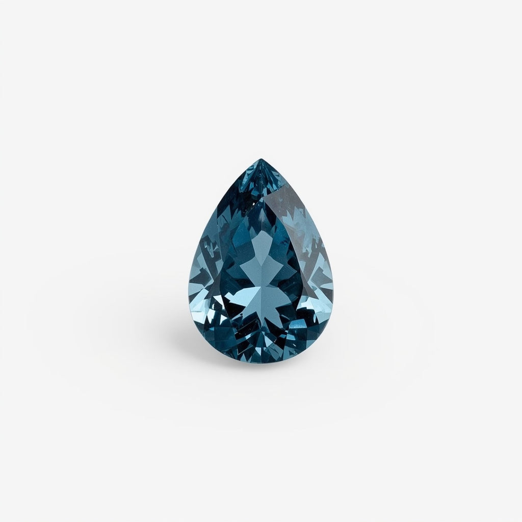 Swiss Blue Topaz 1PC Large 8x12 MM Pear Faceted Blue Natural Semi Precious Loose Gemstone
