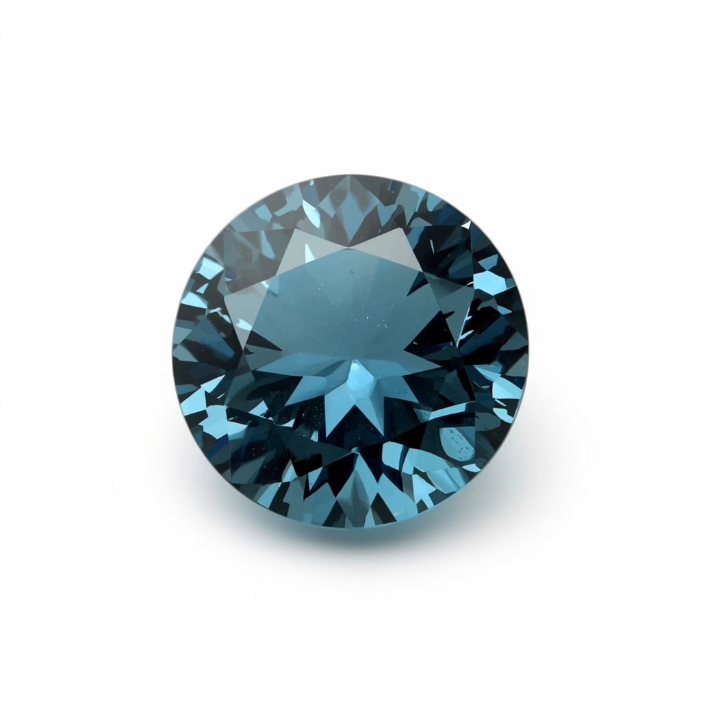 Swiss Blue Topaz 1PC Chunky 13x13 MM Round Faceted Blue Natural Semi Precious Gems