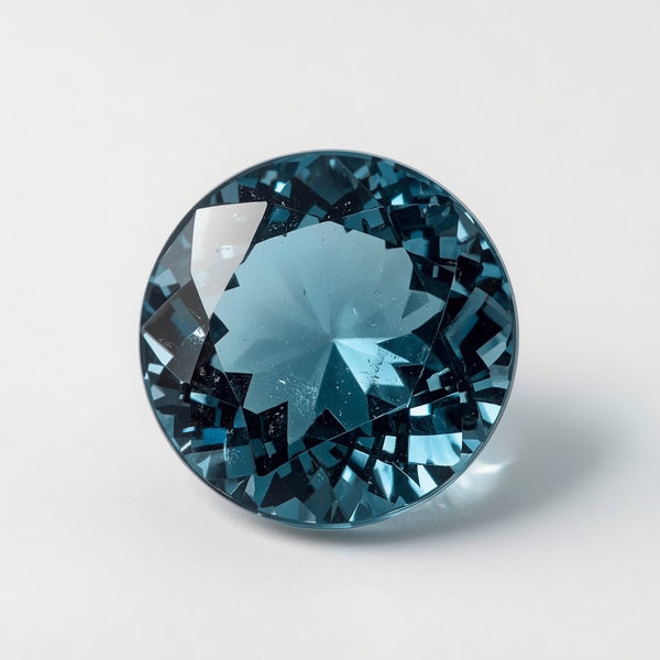 Swiss Blue Topaz 1PC Chunky 14x14 MM Round Faceted Blue Genuine Semi Precious Loose Gems