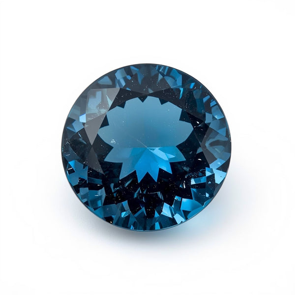 Swiss Blue Topaz 1PC Chunky 14x14 MM Round Faceted Blue Genuine Semi Precious Loose Gems