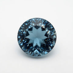 Swiss Blue Topaz 1PC Small 7x7 MM Round Faceted Blue Splendid Semi Precious Loose Gemstone