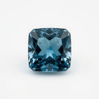 Swiss Blue Topaz 1PC Chunky 14x14 MM Square Faceted Blue Genuine Semi Precious Loose Gems