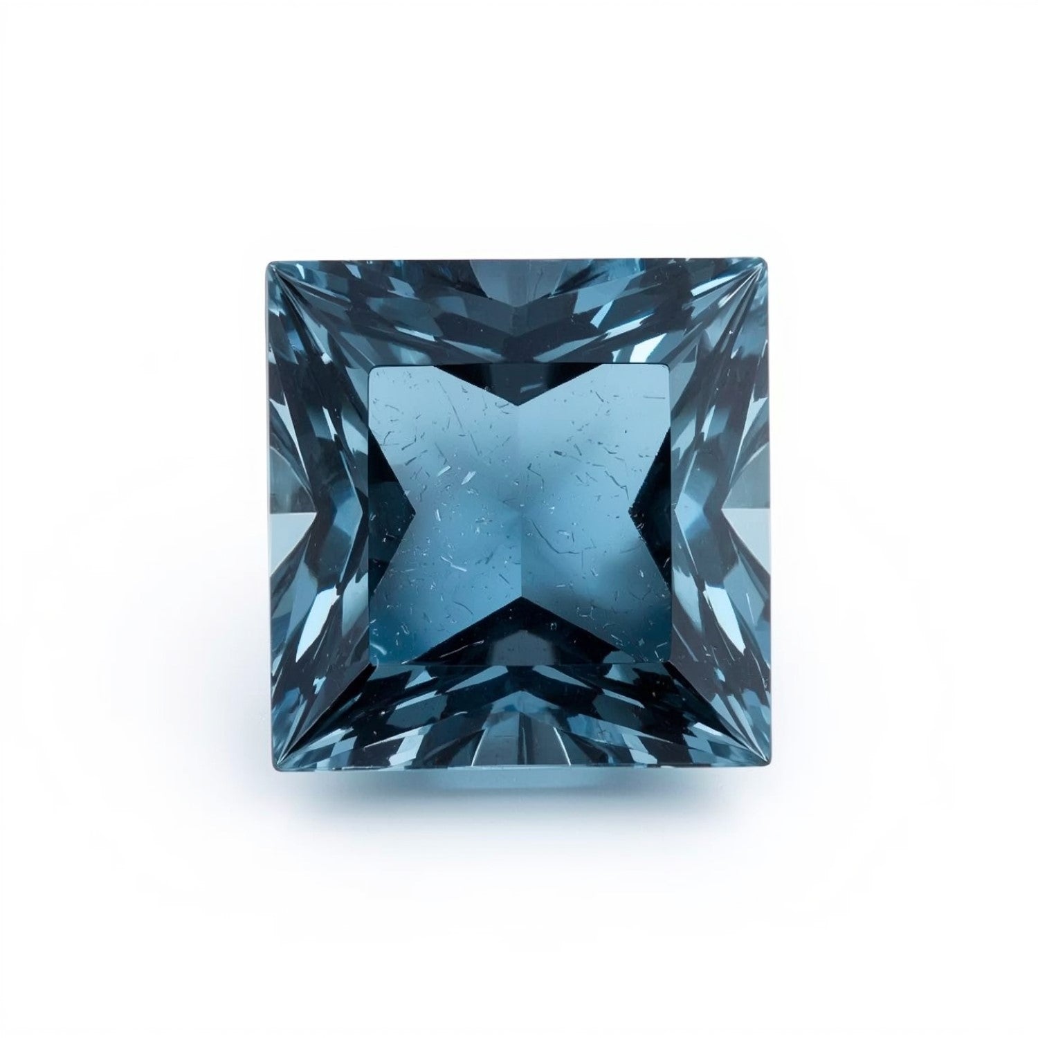 Swiss Blue Topaz 1PC Chunky 16x16 MM Square Faceted Blue Pure Semi Precious Loose Gemstones メイン画像