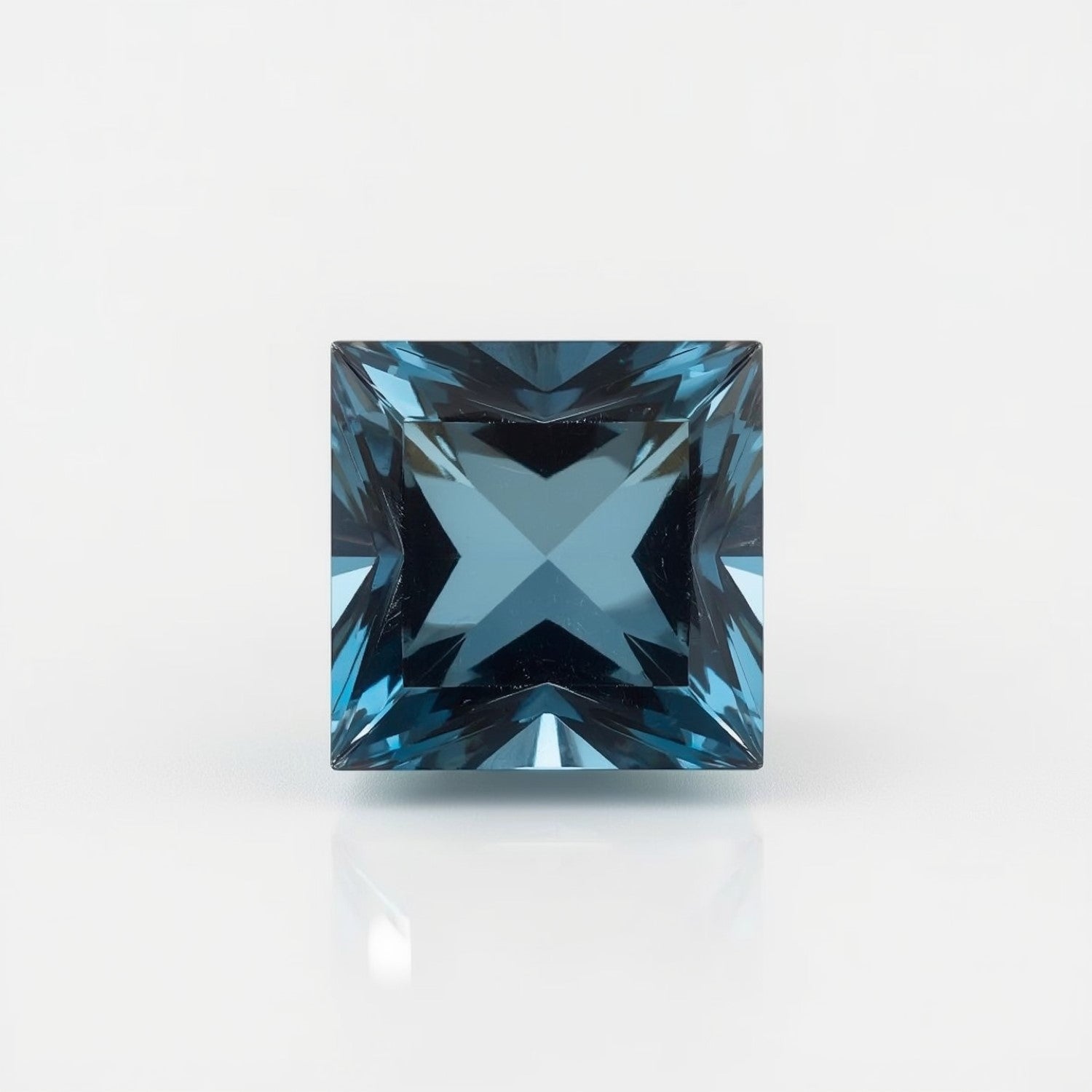 Swiss Blue Topaz 1PC Tiny 5x5 MM Square Faceted Blue Sparkling Semi Precious Gems