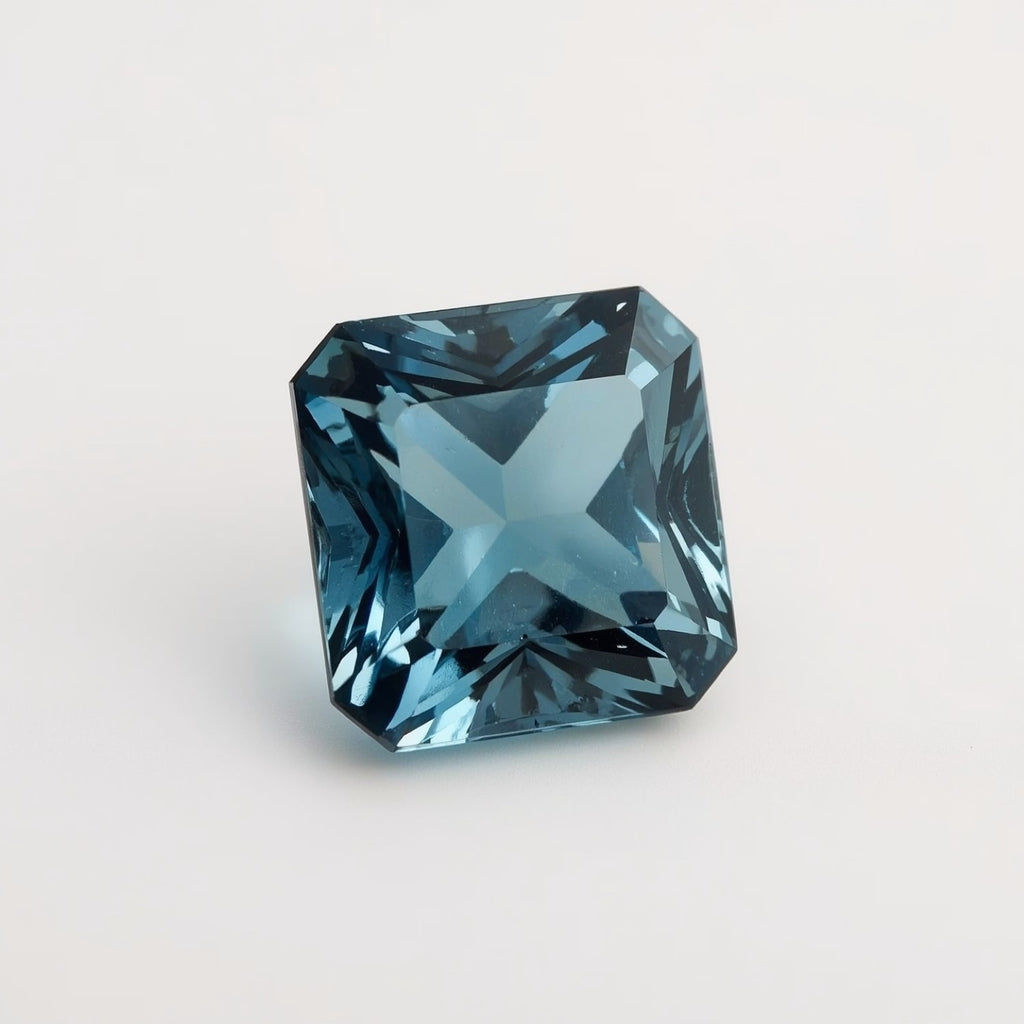 Swiss Blue Topaz 1PC Tiny 5x5 MM Square Faceted Blue Sparkling Semi Precious Gems