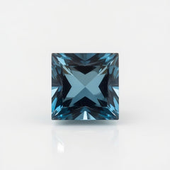 Swiss Blue Topaz 1PC Small 8x8 MM Square Faceted Blue Luster Semi Precious Loose Gemstones
