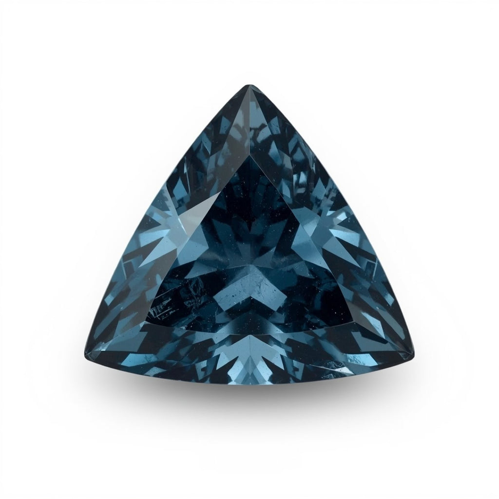 Swiss Blue Topaz 1PC Chunky 14x14 MM Triangle Faceted Blue Genuine Semi Precious Loose Gems