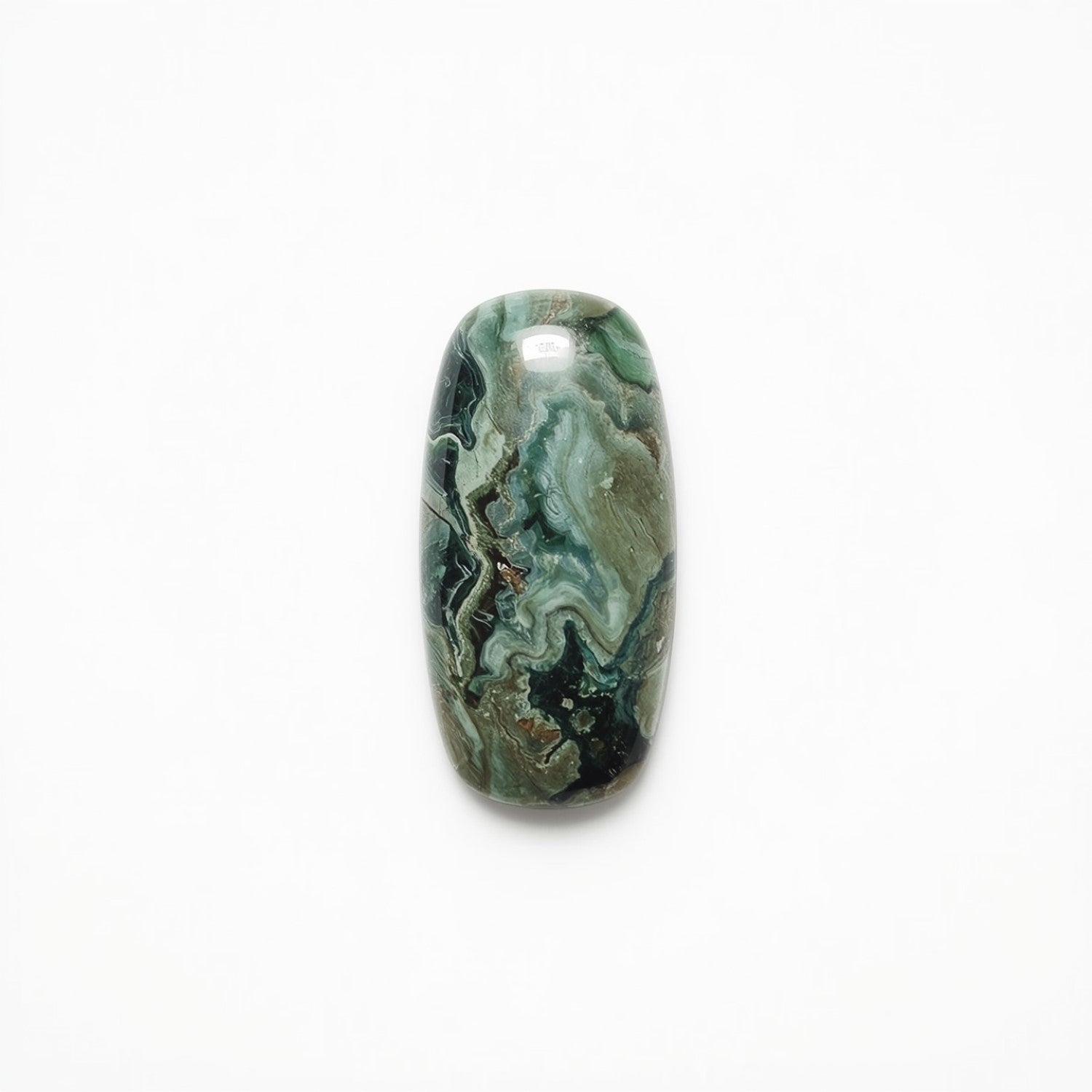 Serpentine 1PC Medium 7x14 MM Baguette Cabochon Green Shine semi Precious Precious Gemstone