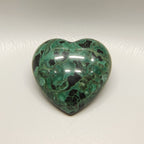 Serpentine 1PC Small 8x8 MM Heart Cabochon Green Sparkling semi Precious Loose Gemstone