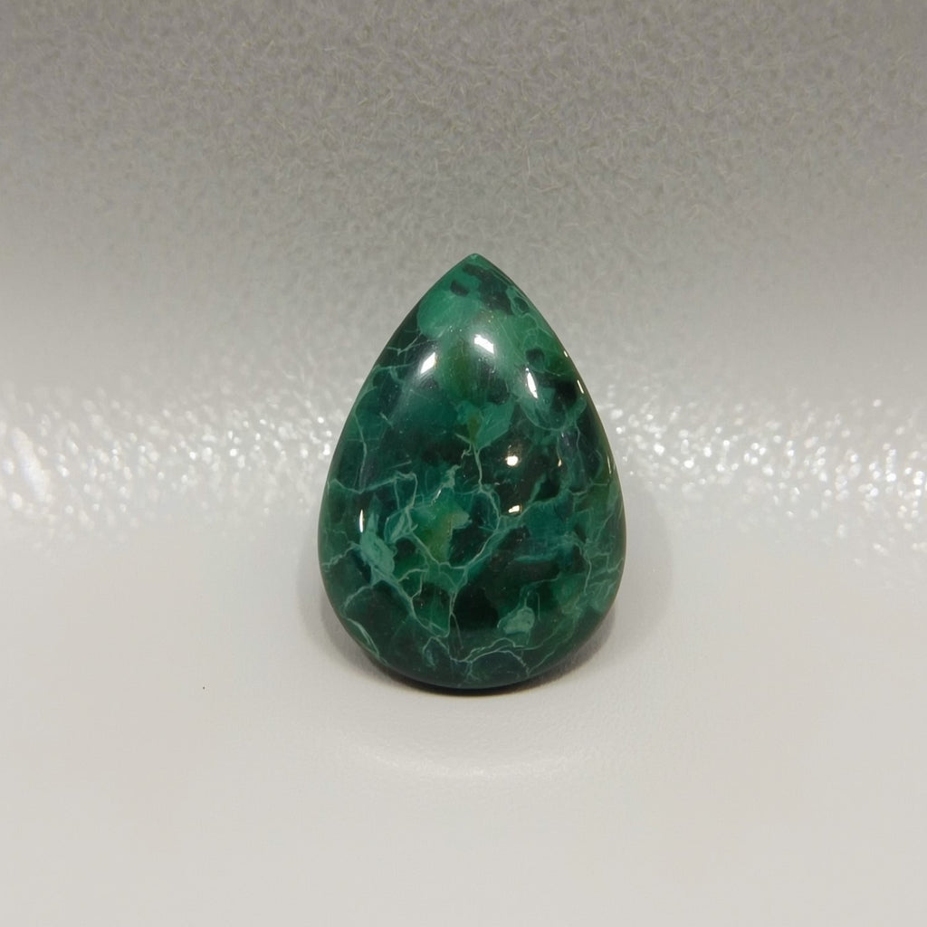 Serpentine 1PC Tiny 5x7 MM Pear Cabochon Green Luster semi Precious Loose Gemstones