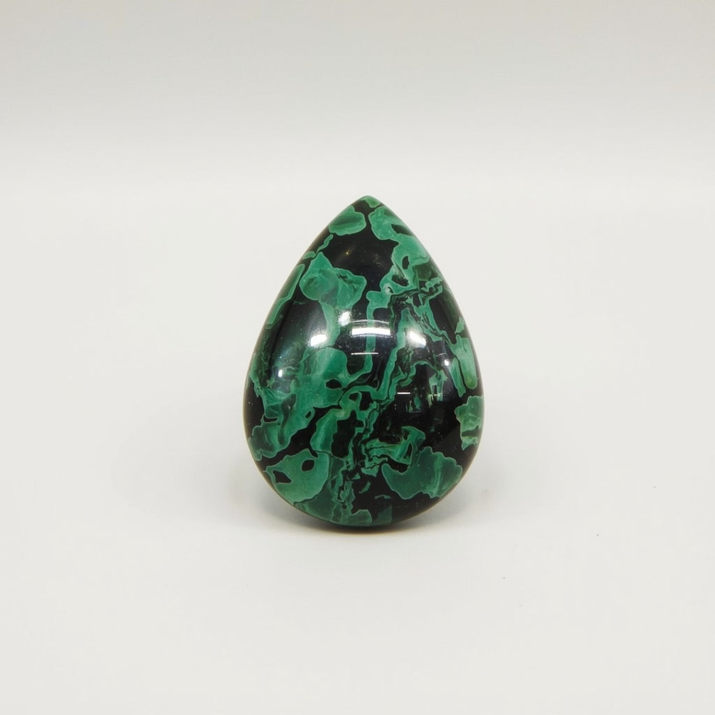 Serpentine 1PC Small 6x8 MM Pear Cabochon Green Lustrous semi Precious Semi Precious Gemstone