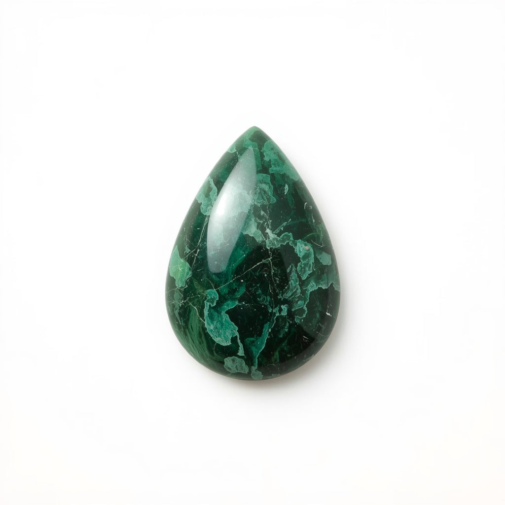 Serpentine 1PC Small 7x9 MM Pear Cabochon Green Fine semi Precious Gems