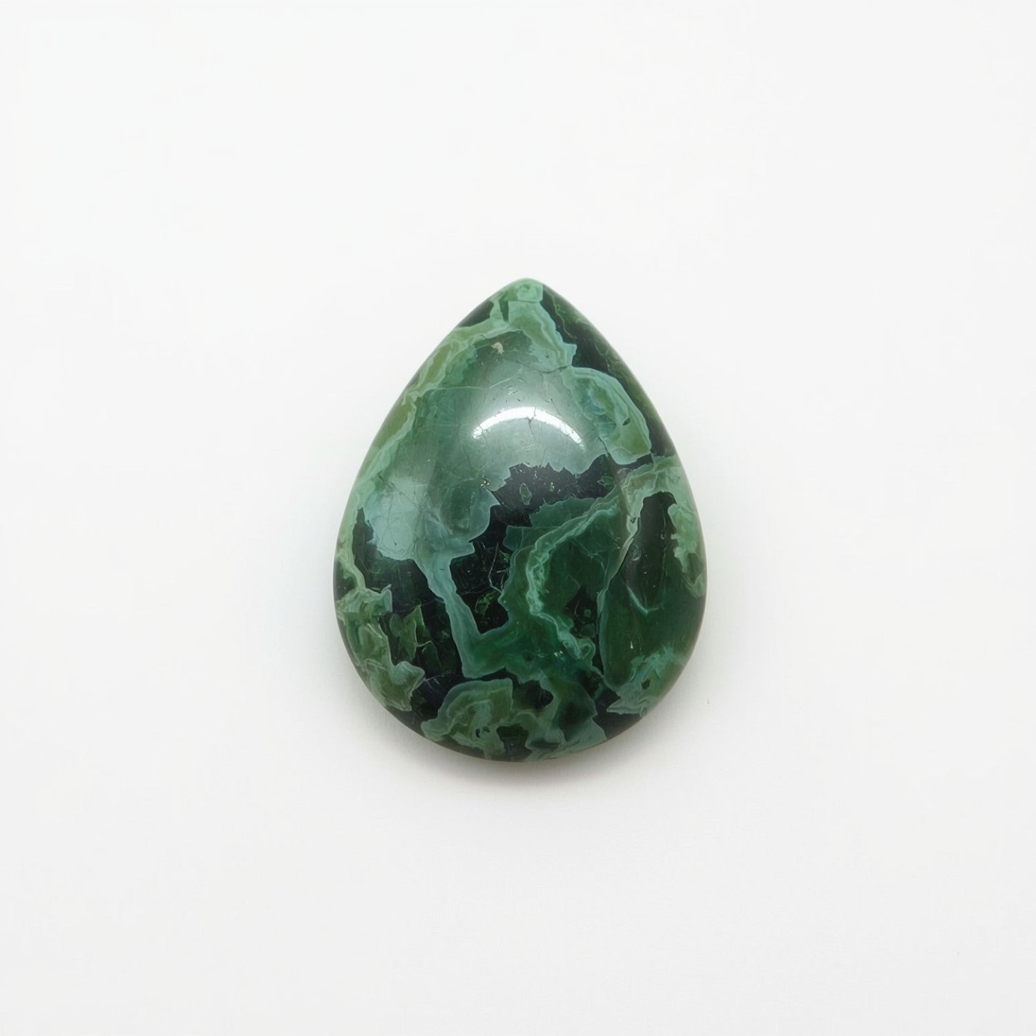 Serpentine 1PC Large 9x11 MM Pear Cabochon Green Genuine semi Precious Loose Gemstones Imagen secundaria del producto