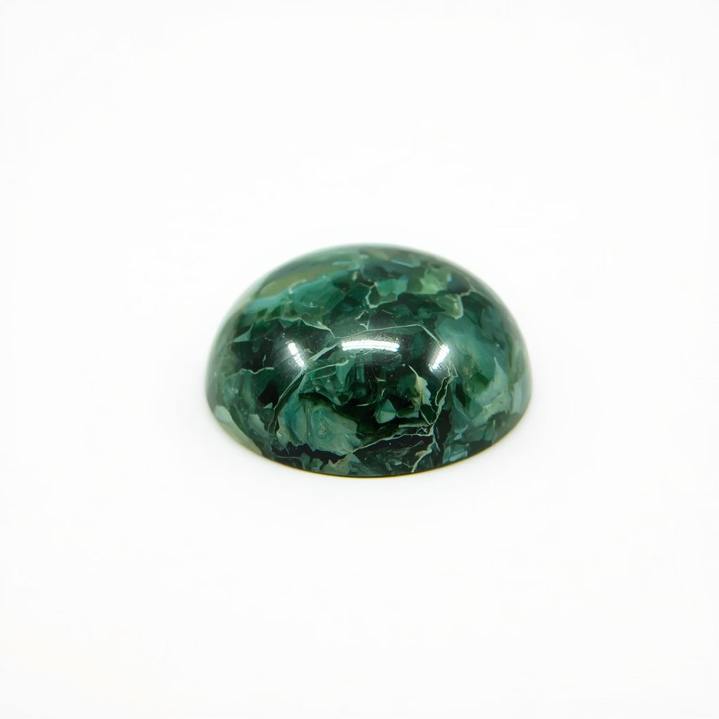 Serpentine 1PC Small 8x8 MM Round Cabochon Green Brilliant semi Precious Loose Gems