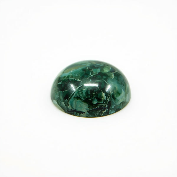 Serpentine 1PC Small 8x8 MM Round Cabochon Green Brilliant semi Precious Loose Gems