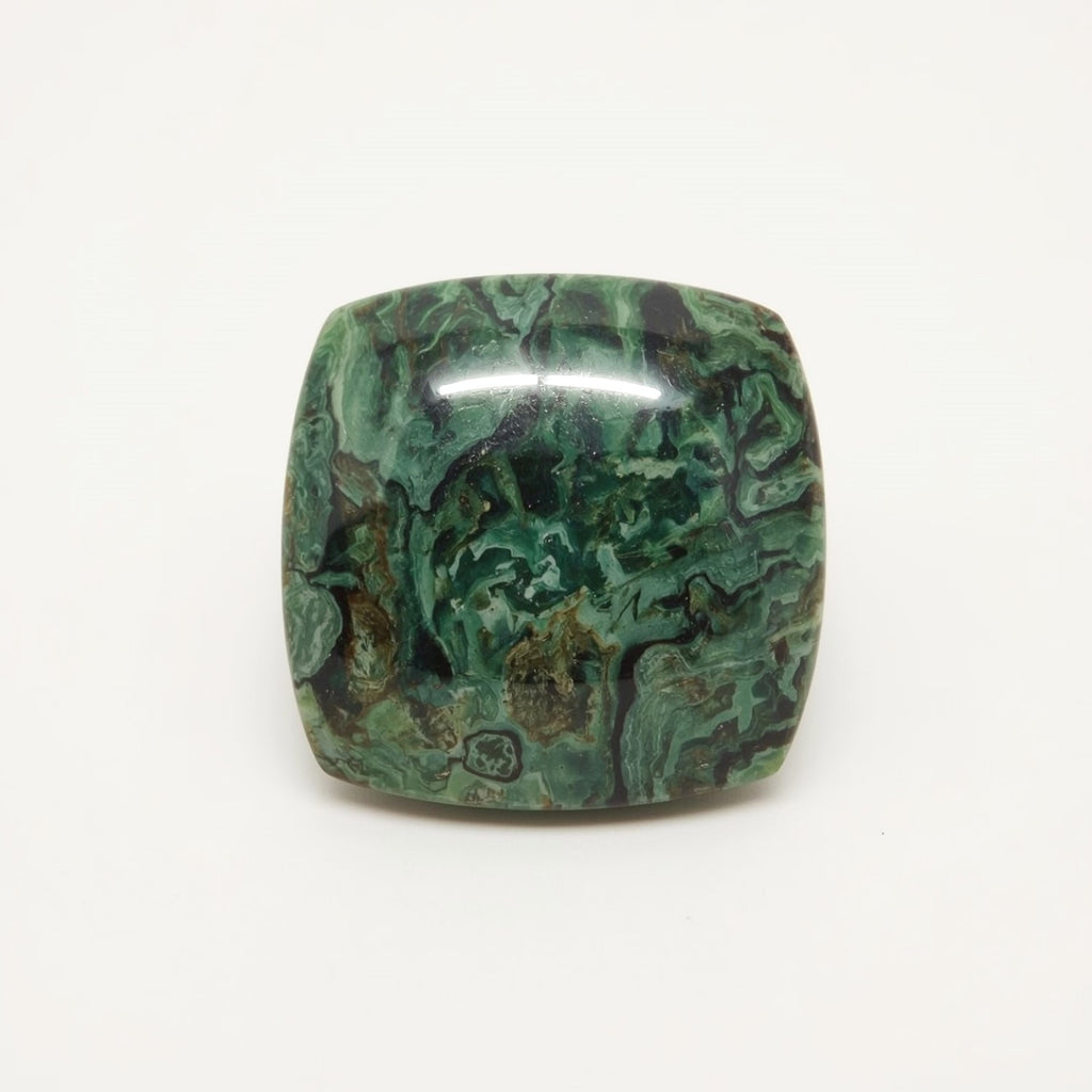 Serpentine 1PC Large 10x10 MM Square Cabochon Green Fiery semi Precious Loose Gemstone