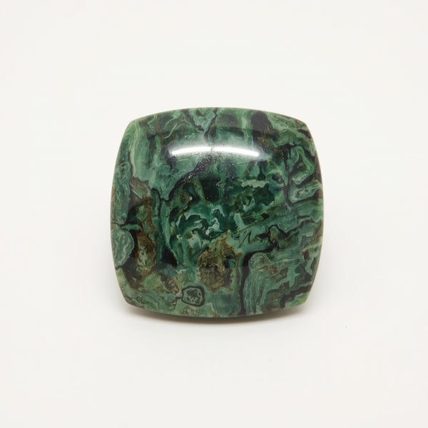 Serpentine 1PC Large 10x10 MM Square Cabochon Green Fiery semi Precious Loose Gemstone