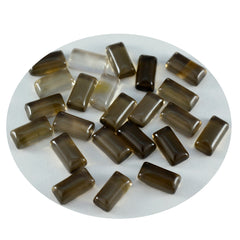 Smoky Quartz 10PC Tiny 4x8 MM Baguette Cabochon Brown Natural semi Precious Loose Gemstone