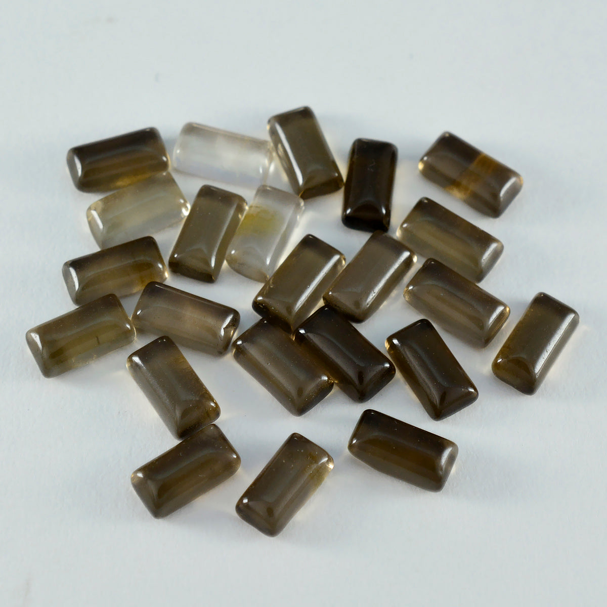 Smoky Quartz 10PC Tiny 4x8 MM Baguette Cabochon Brown Natural semi Precious Loose Gemstone