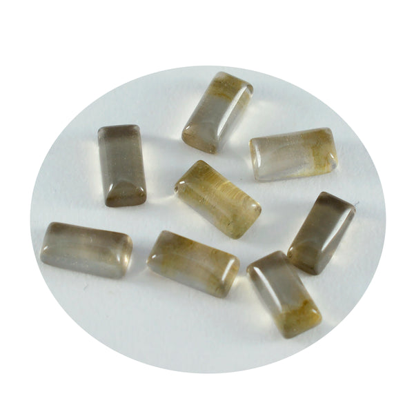 Smoky Quartz 1PC Small 5x10 MM Baguette Cabochon Brown Genuine semi Precious Loose Gemstones
