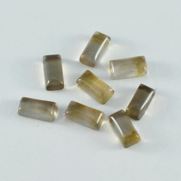 Smoky Quartz 1PC Small 5x10 MM Baguette Cabochon Brown Genuine semi Precious Loose Gemstones