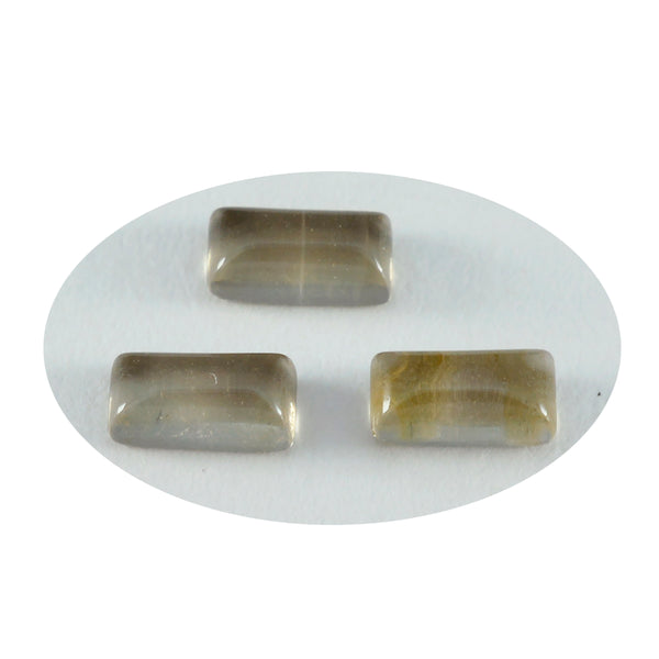 Smoky Quartz 1PC Medium 7x14 MM Baguette Cabochon Brown Pure semi Precious Precious Gemstone