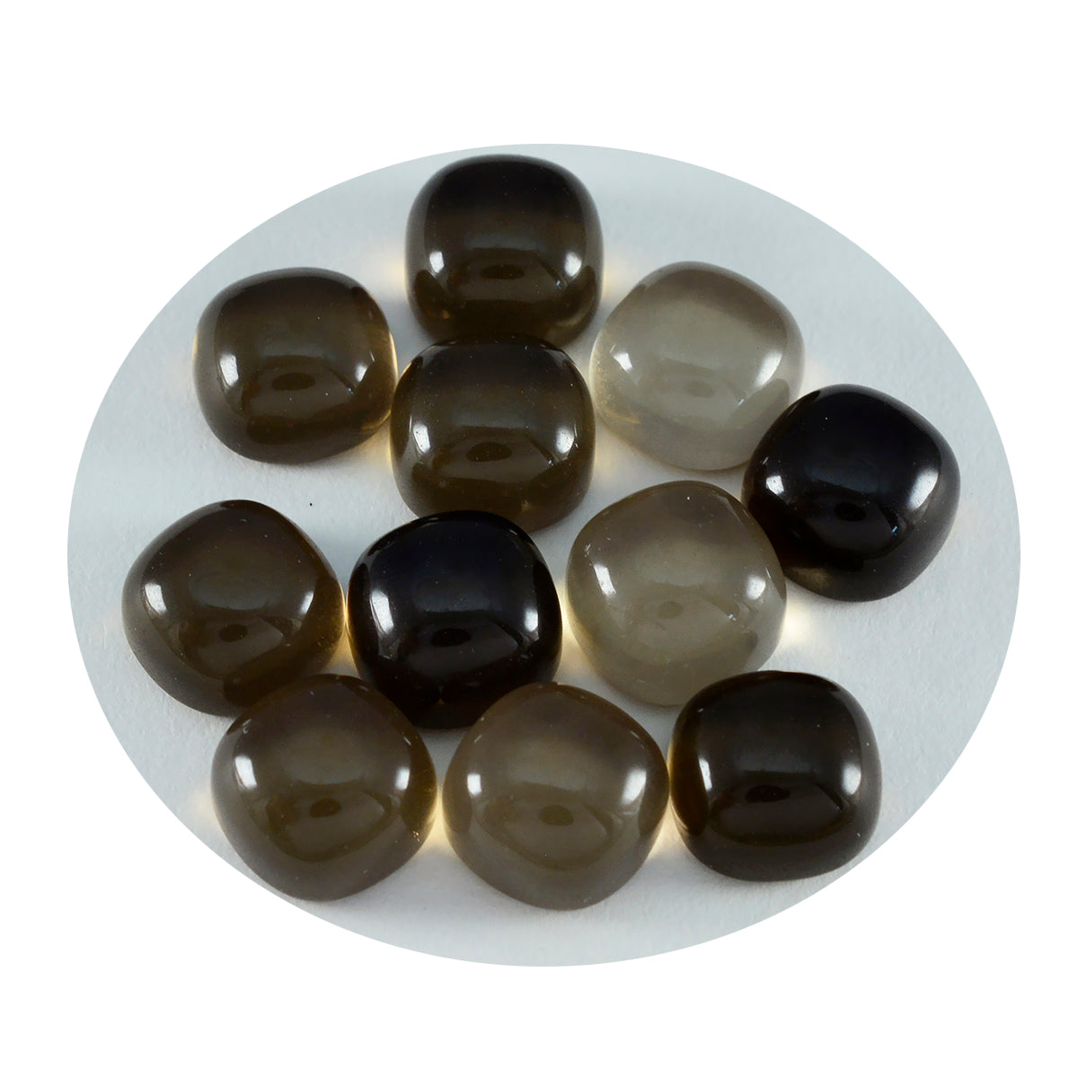 Smoky Quartz 10PC Tiny 5x5 MM Cushion Cabochon Brown Pure semi Precious Loose Gems