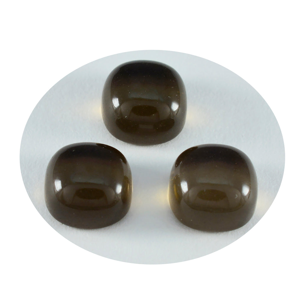 Smoky Quartz 1PC Small 7x7 MM Cushion Cabochon Brown Brilliant semi Precious Loose Gemstones