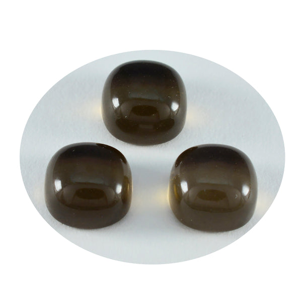 Smoky Quartz 1PC Small 7x7 MM Cushion Cabochon Brown Brilliant semi Precious Loose Gemstones
