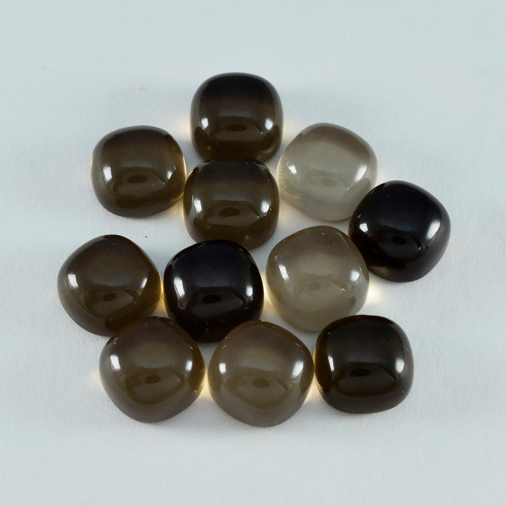 Smoky Quartz 1PC Tiny 6x6 MM Cushion Cabochon Brown Fiery semi Precious Loose Gemstone