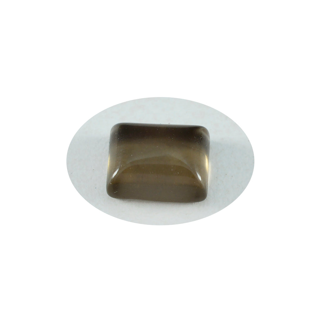 Smoky Quartz 1PC Large 10x12 MM Emerald Cabochon Brown Fiery semi Precious Loose Gemstone