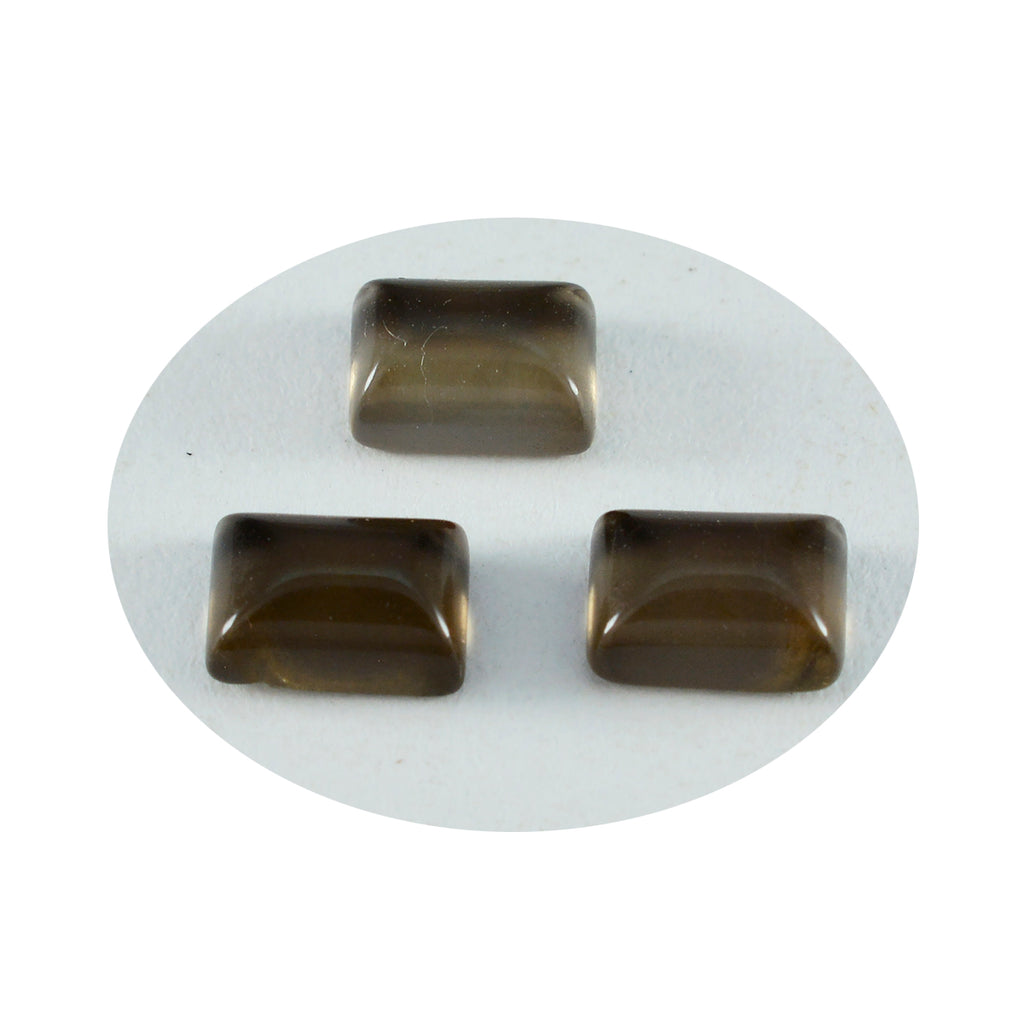Smoky Quartz 10PC Tiny 4x6 MM Emerald Cabochon Brown Luster semi Precious Precious Gemstone