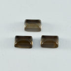 Smoky Quartz 10PC Tiny 4x6 MM Emerald Cabochon Brown Luster semi Precious Precious Gemstone