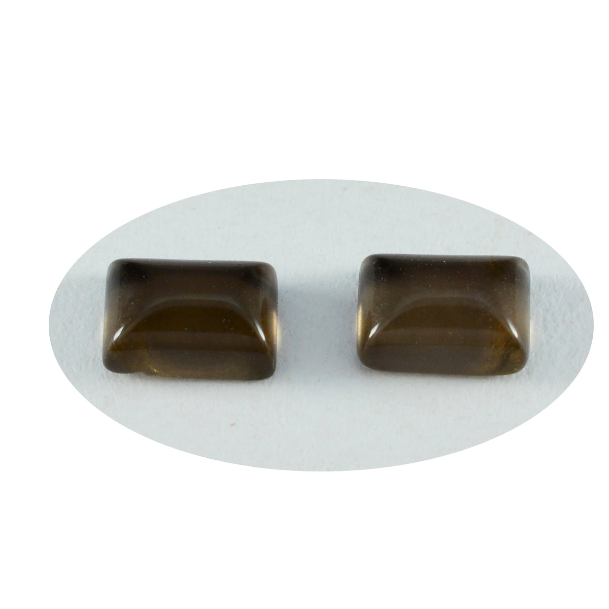 Smoky Quartz 1PC Tiny 5x7 MM Emerald Cabochon Brown Lustrous semi Precious Gems Huvudsaklig produktbild