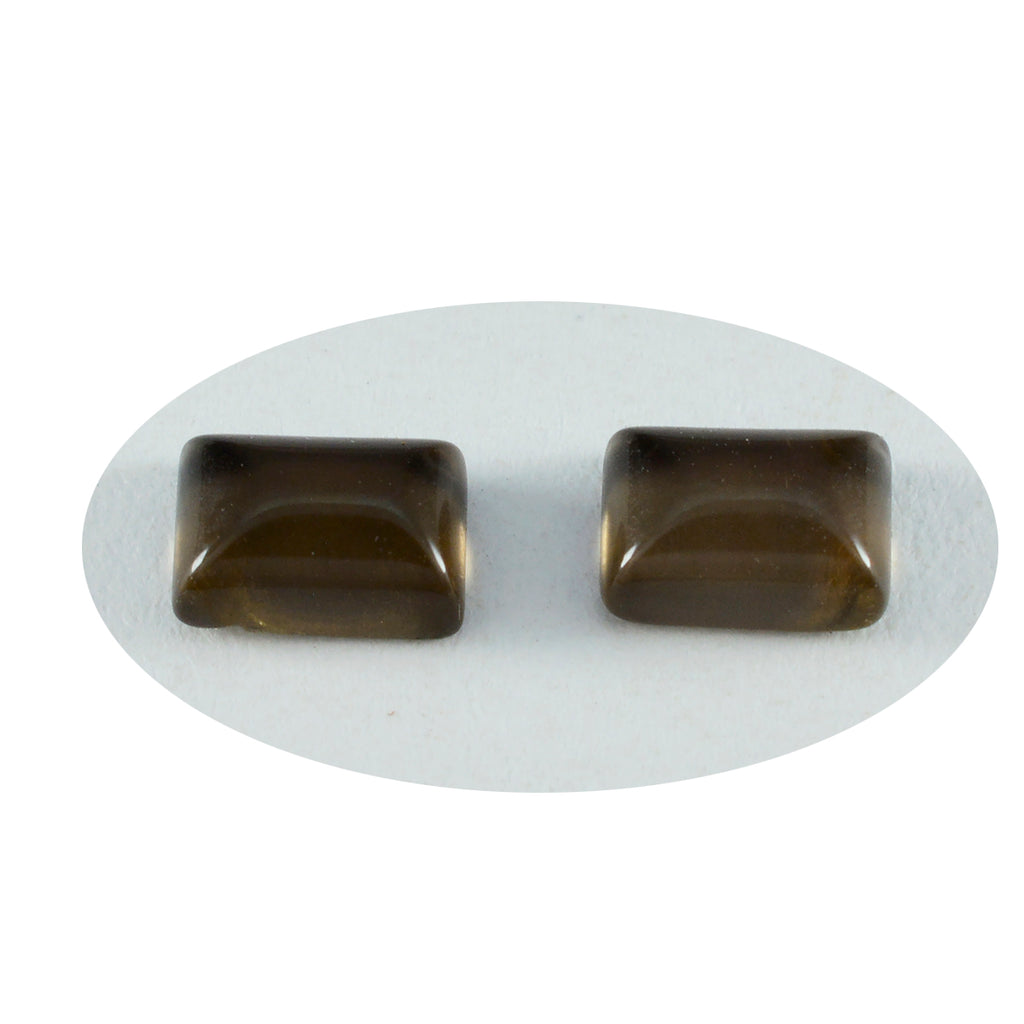 Smoky Quartz 1PC Tiny 5x7 MM Emerald Cabochon Brown Lustrous semi Precious Gems