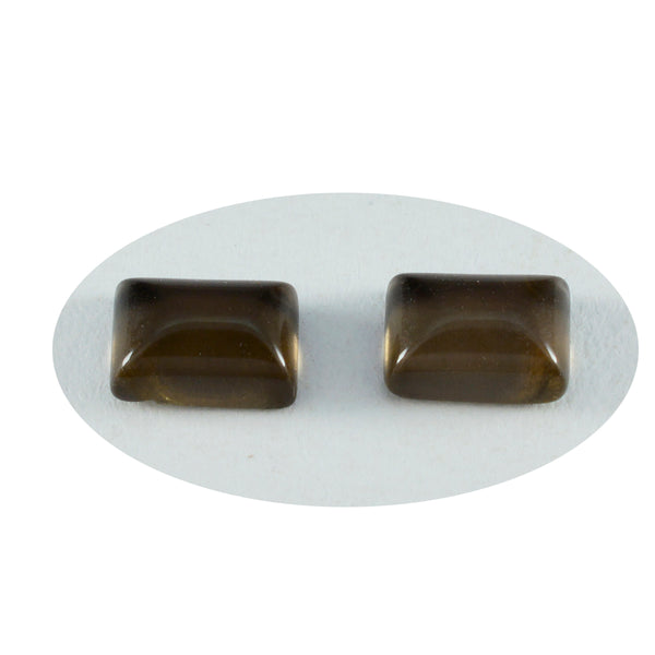Smoky Quartz 1PC Tiny 5x7 MM Emerald Cabochon Brown Lustrous semi Precious Gems