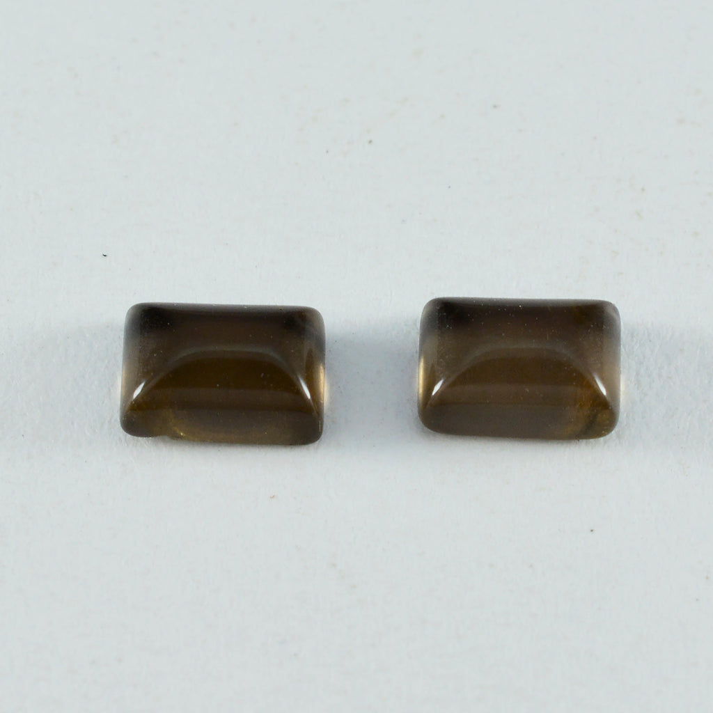 Smoky Quartz 1PC Tiny 5x7 MM Emerald Cabochon Brown Lustrous semi Precious Gems