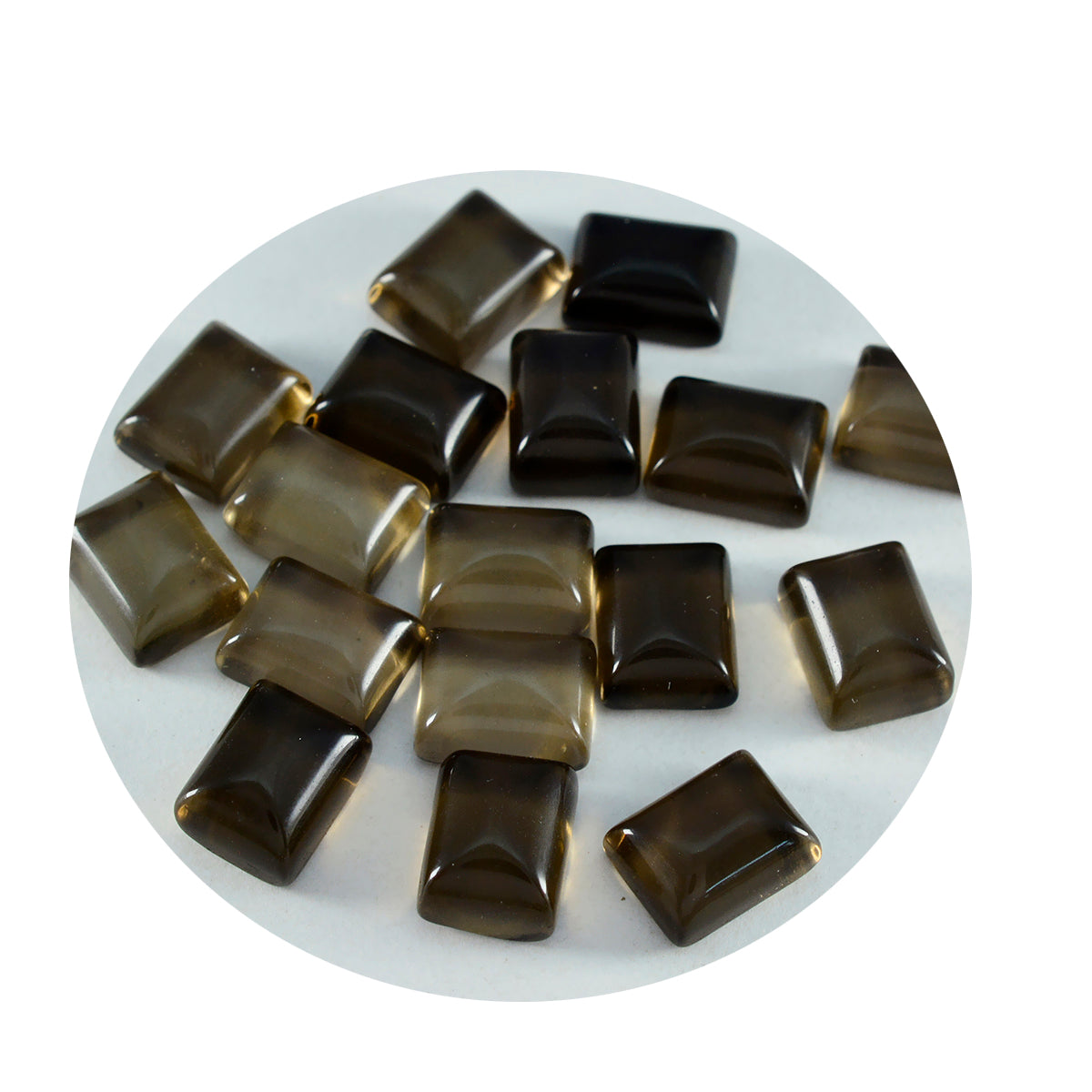 Rauchquarz 1PC Kleiner 6x8 MM Smaragd Cabochon Braun Glanz Halbedelsteine Lose Edelsteine Hauptbild