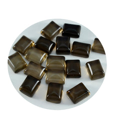 Smoky Quartz 1PC Small 6x8 MM Emerald Cabochon Brown Shine semi Precious Loose Gems