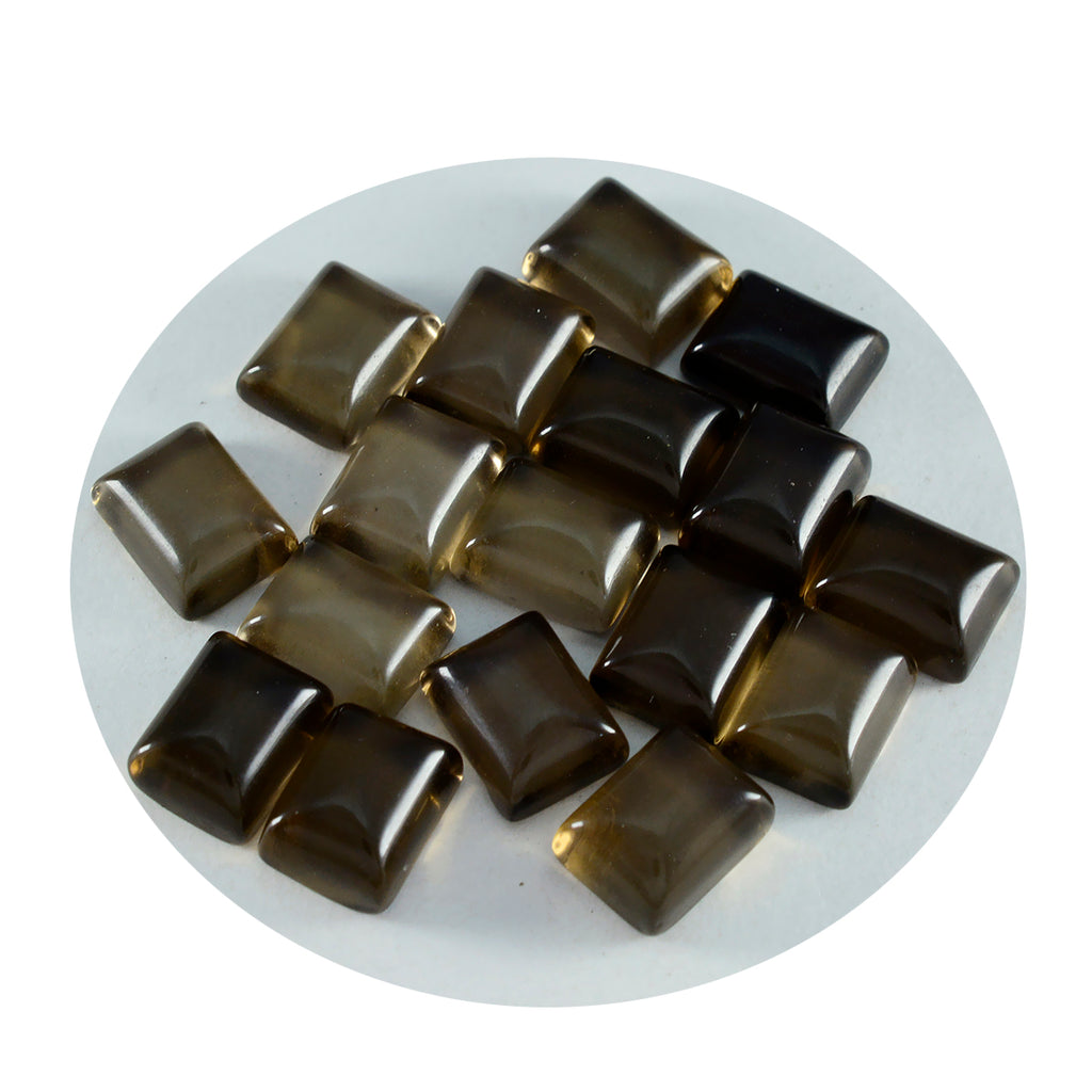 Smoky Quartz 1PC Medium 7x10 MM Emerald Cabochon Brown Natural semi Precious Semi Precious Gemstone