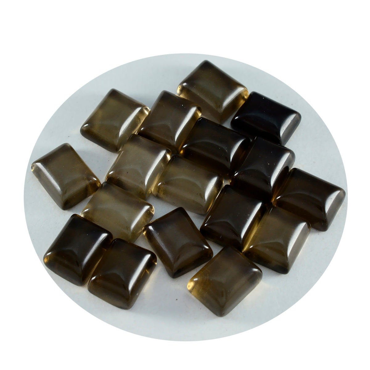 Smoky Quartz 1PC Small 7x9 MM Emerald Cabochon Brown High Quality semi Precious Loose Gemstones Hoofdafbeelding