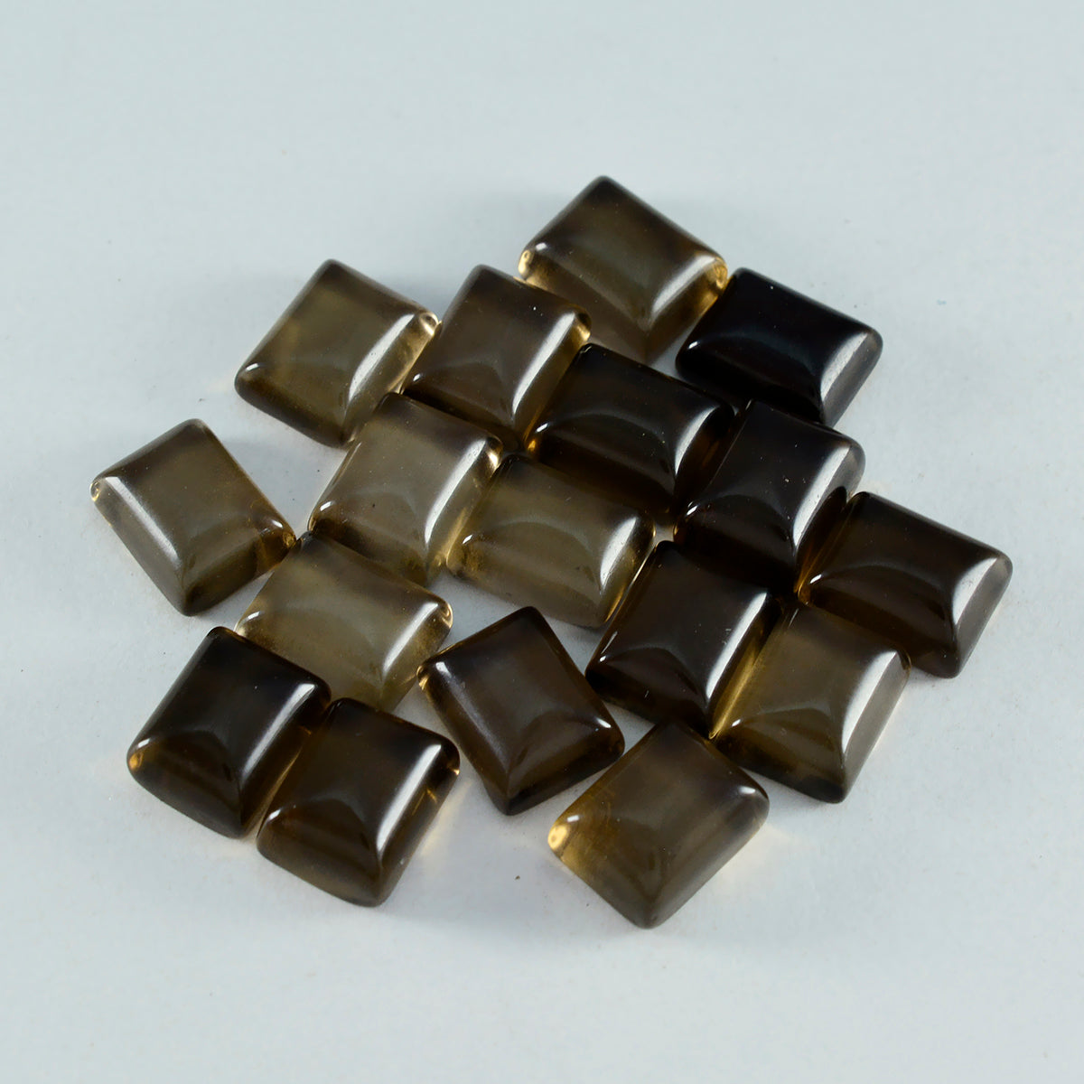 Smoky Quartz 1PC Small 7x9 MM Emerald Cabochon Brown High Quality semi Precious Loose Gemstones