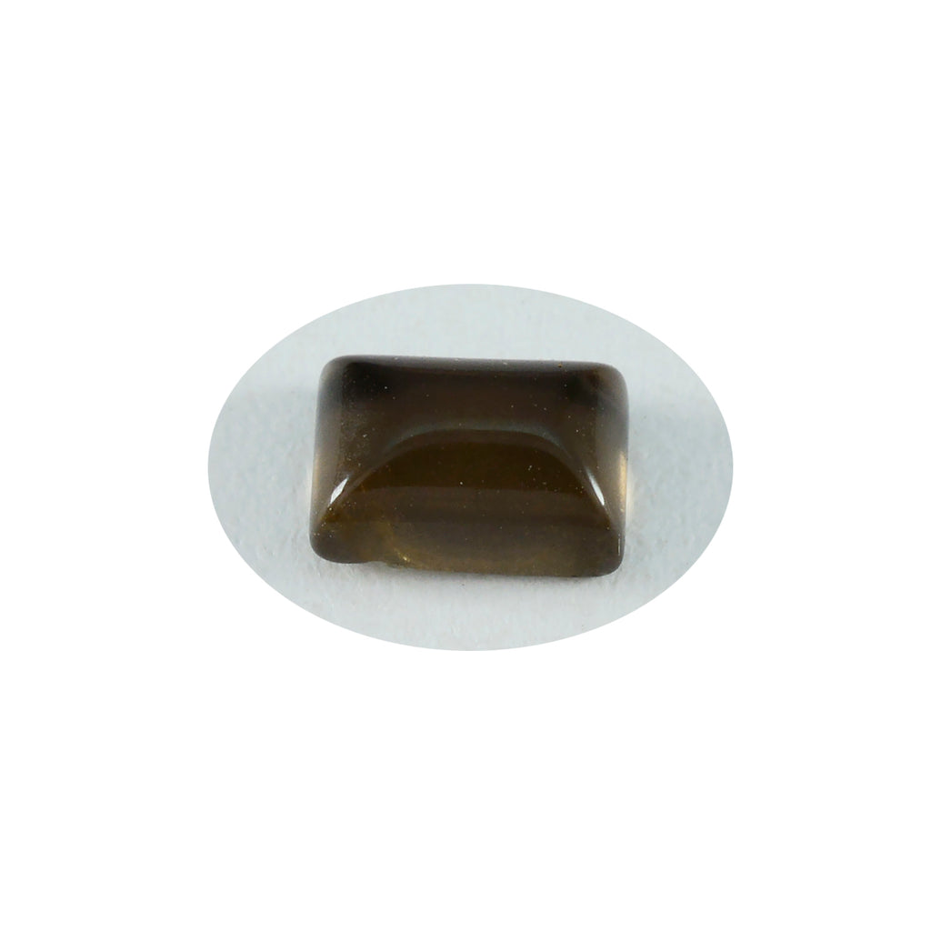 Smoky Quartz 1PC Medium 8x10 MM Emerald Cabochon Brown Genuine semi Precious Precious Gemstone